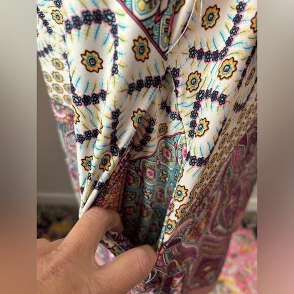 Women's 2XL Colorful Lightweight Half Sleeve BOHO Cottagecore Spring Tunic Dress - Picture 3 of 6